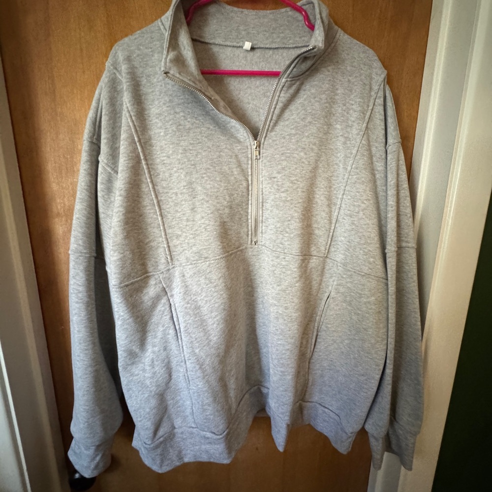 Women’s Gray Half-Zip Sweater